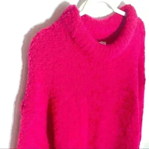NWT Something Navy Miranda Roll-Neck Wool Mohair Blend Sweater Fuchsia Size M - Picture 6 of 9